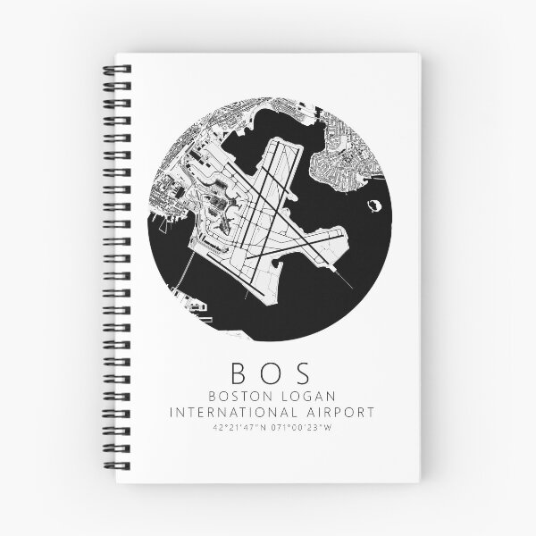 Item preview, KBOS Boston Logan International Airport B&W Airport Art designed and sold by Designed for Flight.