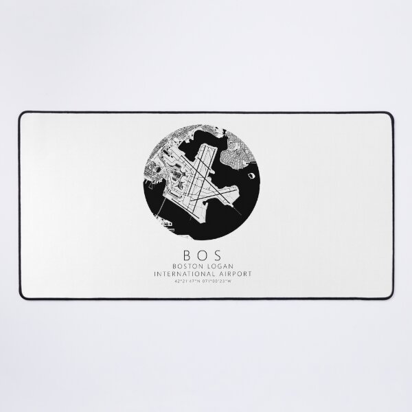 Item preview, KBOS Boston Logan International Airport B&W Airport Art designed and sold by RealPilotDesign.