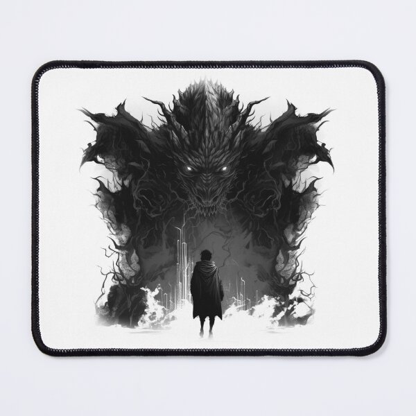 Item preview, Dark Fantasy Showdown – Cloaked Hero vs Shadow Dragon Art designed and sold by inkoutninja.