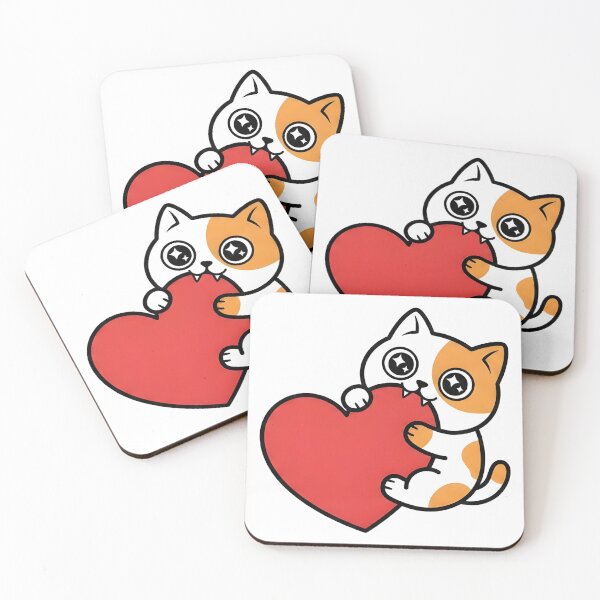 Item preview, Funny Cute Aggression Cat Biting Heart - Yandere Love & Clingy Valentine Sticker designed and sold by Inna Myrien.