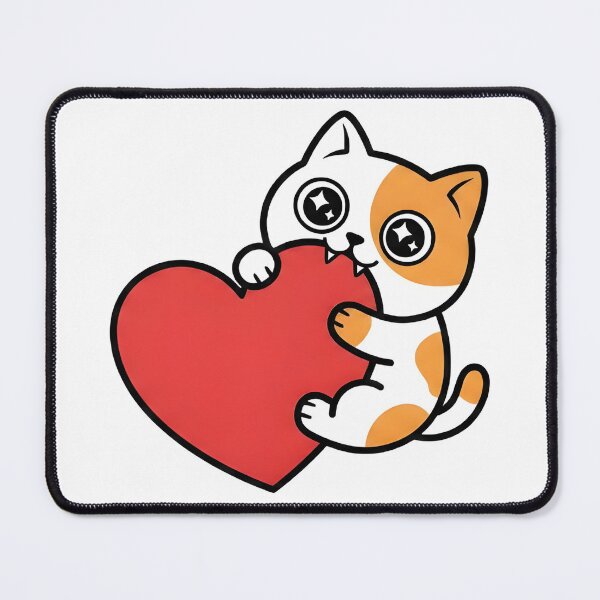 Item preview, Funny Cute Aggression Cat Biting Heart - Yandere Love & Clingy Valentine Sticker designed and sold by Inna Myrien.