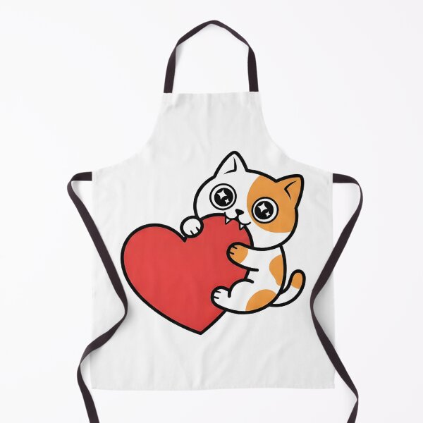 Item preview, Funny Cute Aggression Cat Biting Heart - Yandere Love & Clingy Valentine Sticker designed and sold by Inna Myrien.