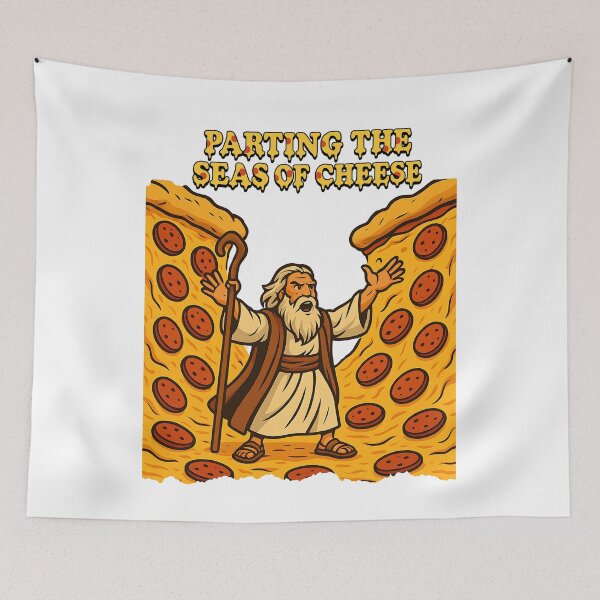 Item preview, Parting The Seas of Cheese Shirt, Surreal Pizza Parody Graphic Tee, Weirdcore Moses Meme, Funny Food Shirt by The Bizarre Archive designed and sold by The Bizarre Archive.