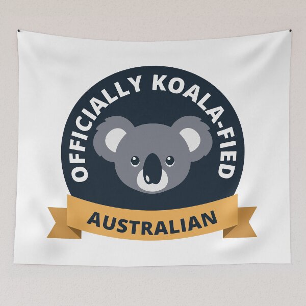 Item preview, Officially Koala-fied Australian - Cute Koala Pun Badge designed and sold by KrystalWilson.