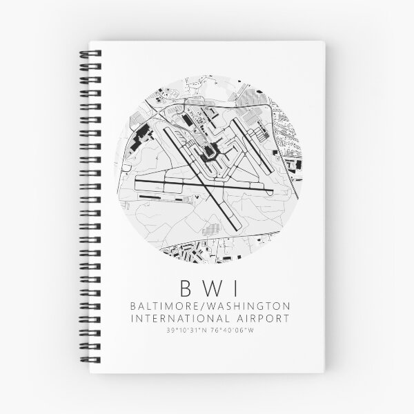 Item preview, KBWI Baltimore/Washington International Airport B&W Airport Art designed and sold by RealPilotDesign.