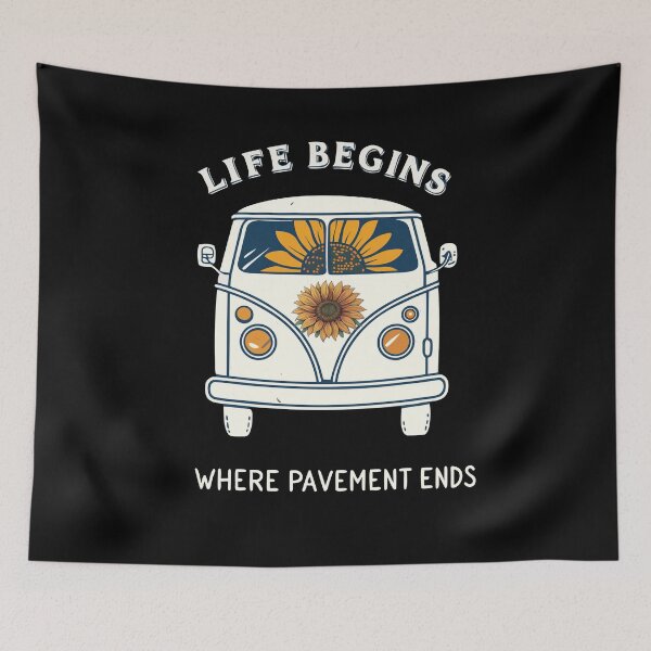 Item preview, Vintage Bus Life Begins Where Pavement Ends designed and sold by SouthVibeDesign.