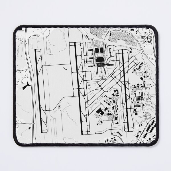 Item preview, KCLT Charlotte Douglas International Airport B&W Airport Art designed and sold by RealPilotDesign.