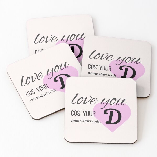 Item preview, Love You Cos Your Name Starts With D Initial Monogram designed and sold by Nordic Echo.