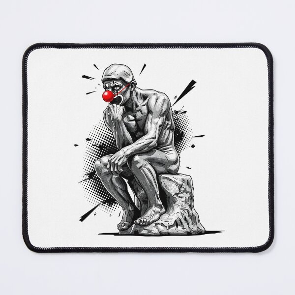 Item preview, Thinker Clown Nose Shirt Surreal Statue Parody Tee Philosophy Humor Weirdcore Art Comic Style Classical Sculpture Mashup T‑Shirt designed and sold by The Bizarre Archive.