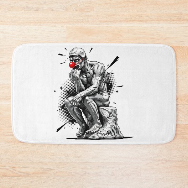 Item preview, Thinker Clown Nose Shirt Surreal Statue Parody Tee Philosophy Humor Weirdcore Art Comic Style Classical Sculpture Mashup T‑Shirt designed and sold by The Bizarre Archive.