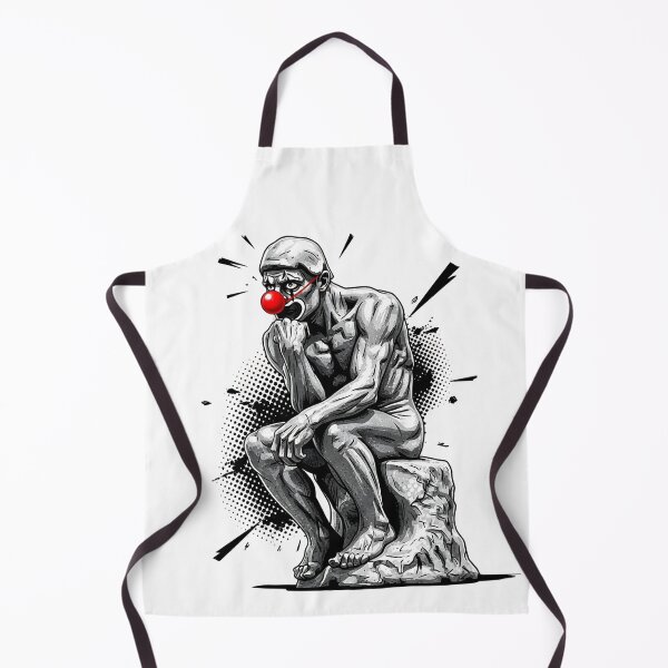 Item preview, Thinker Clown Nose Shirt Surreal Statue Parody Tee Philosophy Humor Weirdcore Art Comic Style Classical Sculpture Mashup T‑Shirt designed and sold by The Bizarre Archive.