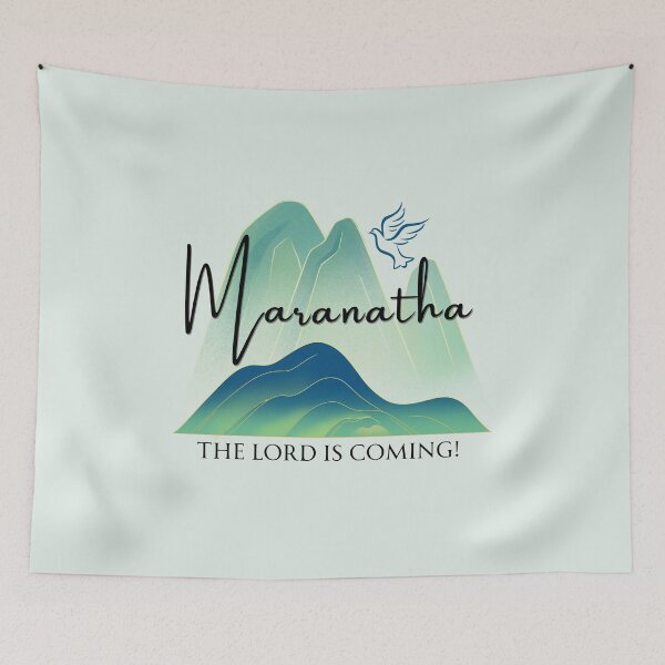 Item preview, Maranatha - The Lord is Coming! Inspirational Christian Mountain Landscape with Dove designed and sold by FruitfullyC.