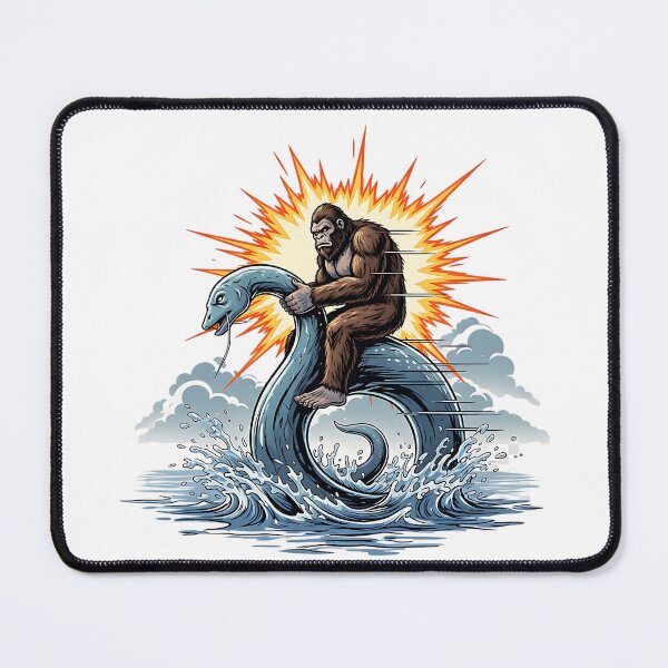 Item preview, Bigfoot Loch Ness Monster Shirt Cryptid Adventure Tee Comic Style Creature Mashup Weirdcore Mythical Beast Paranormal Humor T‑Shirt designed and sold by The Bizarre Archive.