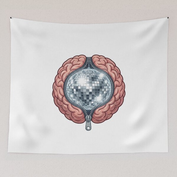 Item preview, Disco Brain Shirt Surreal Mind Party Tee Comic Style Brain Disco Ball Graphic Weirdcore Psychedelic Retro Funk Mashup T‑Shirt designed and sold by The Bizarre Archive.