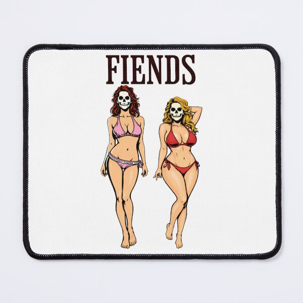 Item preview, Fiends Misfits Parody Shirt Gothic Punk Comic Tee Skull Bikini Horror Mashup Vintage Rock Parody Weirdcore Punk Art T‑Shirt designed and sold by The Bizarre Archive.
