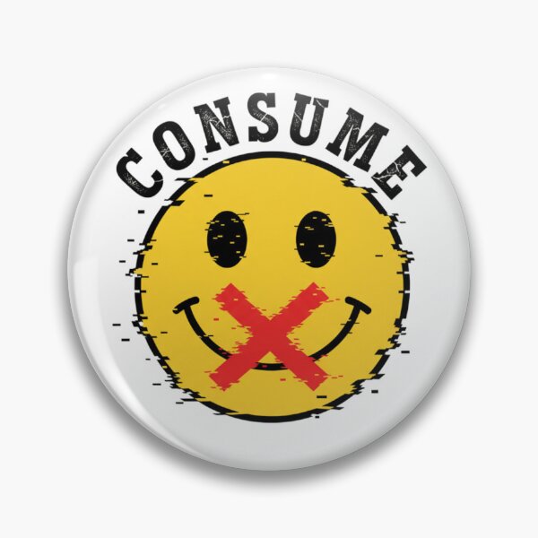 Item preview, Consume Smiley Face Shirt Dystopian Parody Tee Weirdcore Surveillance Humor Retro Propaganda Comic Style Obey Graphic T‑Shirt designed and sold by The Bizarre Archive.
