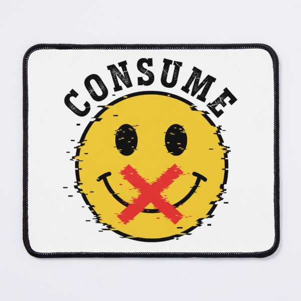 Item preview, Consume Smiley Face Shirt Dystopian Parody Tee Weirdcore Surveillance Humor Retro Propaganda Comic Style Obey Graphic T‑Shirt designed and sold by The Bizarre Archive.