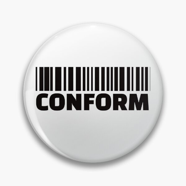 Item preview, Conform Barcode Shirt Dystopian Surveillance Parody Tee Anti Conformity Comic Style Warning Graphic Weirdcore Social Commentary T‑Shirt designed and sold by The Bizarre Archive.