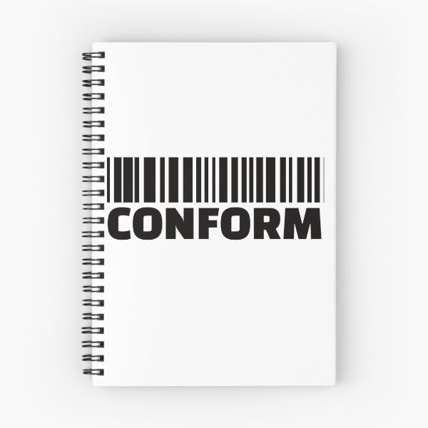 Item preview, Conform Barcode Shirt Dystopian Surveillance Parody Tee Anti Conformity Comic Style Warning Graphic Weirdcore Social Commentary T‑Shirt designed and sold by The Bizarre Archive.