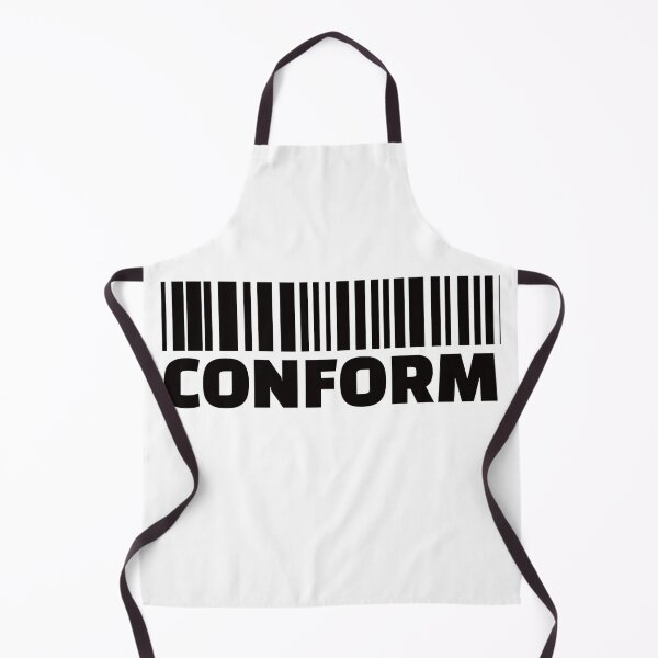 Item preview, Conform Barcode Shirt Dystopian Surveillance Parody Tee Anti Conformity Comic Style Warning Graphic Weirdcore Social Commentary T‑Shirt designed and sold by The Bizarre Archive.