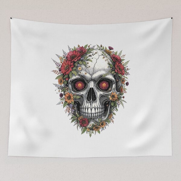 Item preview, Floral Skull Shirt Botanical Gothic Skull Tee Vintage Flower Skeleton Art Dark Academia Aesthetic Graphic Floral Skull T‑Shirt designed and sold by The Bizarre Archive.