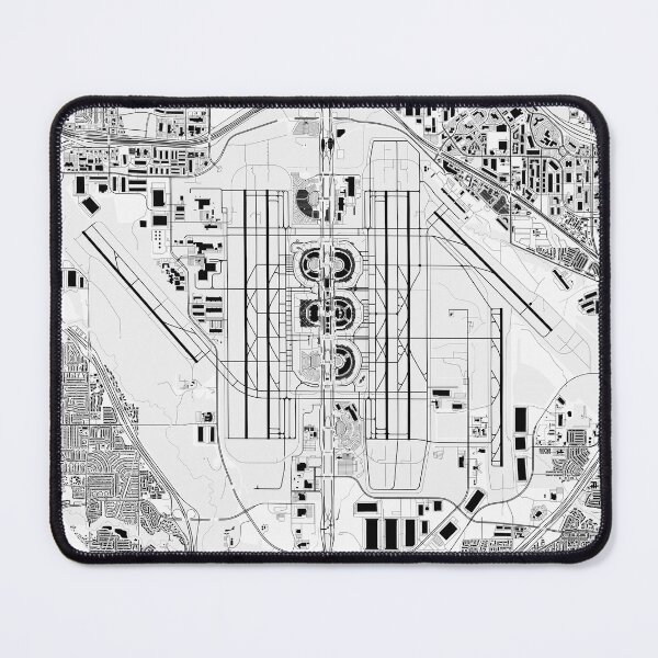 Item preview, KDFW Dallas Fort Worth International Airport B&W Airport Art designed and sold by RealPilotDesign.