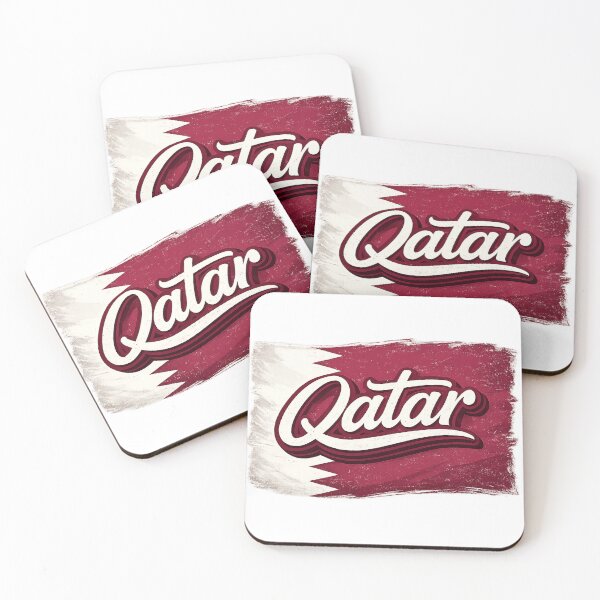 Item preview, Qatar Flag Design – Qatari Pride Script Typography Art designed and sold by GarnerSupplyCo.