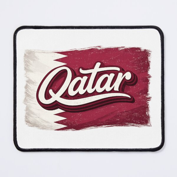 Item preview, Qatar Flag Design – Qatari Pride Script Typography Art designed and sold by GarnerSupplyCo.