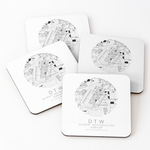 Item preview, KDTW Detroit Metropolitan Airport B&W Airport Art designed and sold by RealPilotDesign.