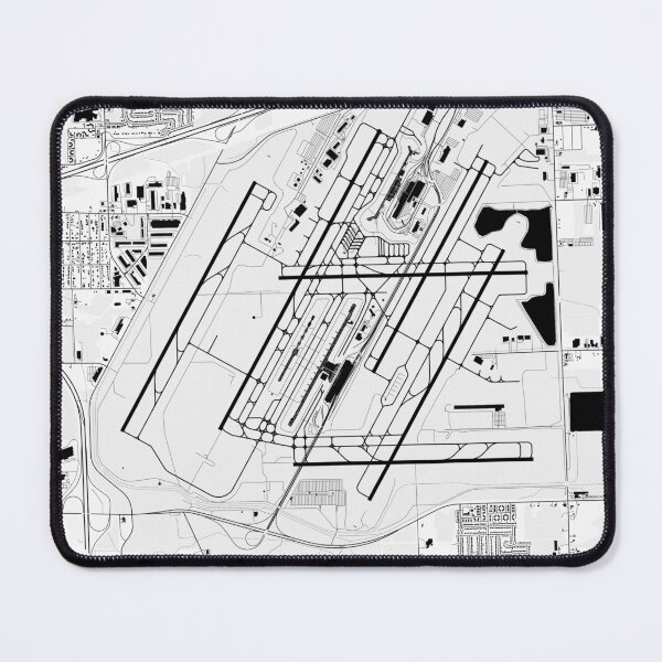 Item preview, KDTW Detroit Metropolitan Airport B&W Airport Art designed and sold by RealPilotDesign.