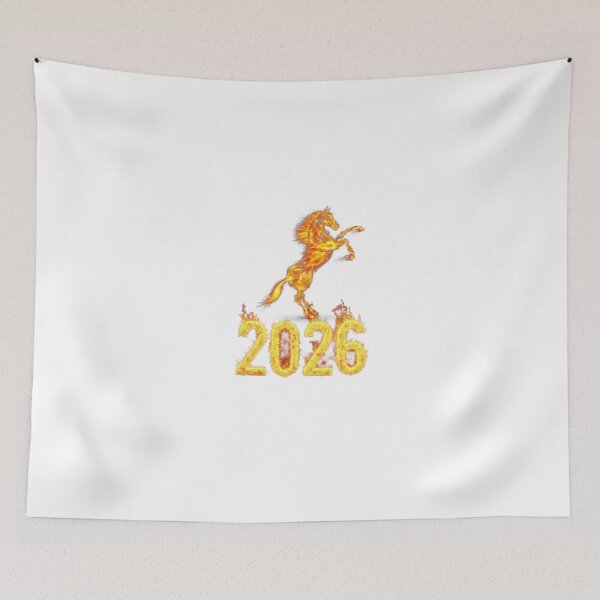 Item preview, 2026 Year of the Fire Horse - Flaming Stallion New Year Art designed and sold by StickerBuild07 .