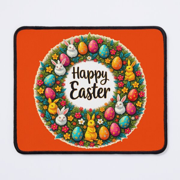Artikelvorschau, Happy Easter Wreath – Bunny & Eggs entworfen und verkauft von Topoartispp.