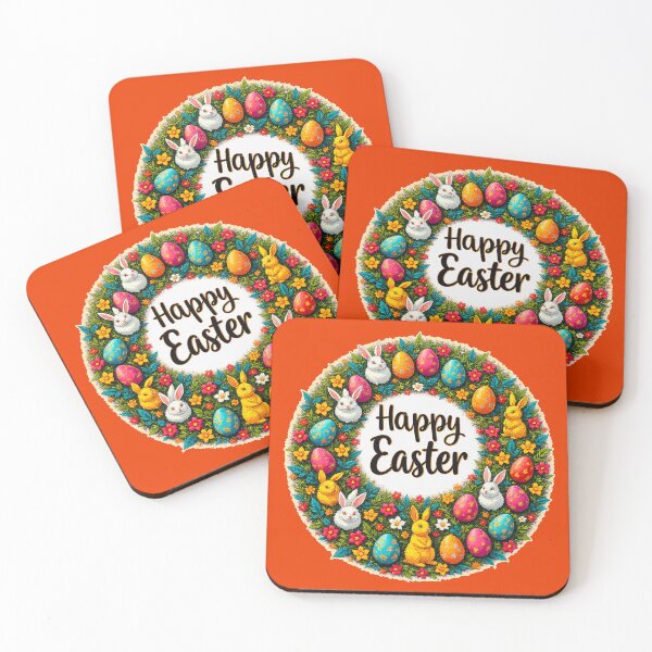 Artikelvorschau, Happy Easter Wreath – Bunny & Eggs entworfen und verkauft von Topoartispp.