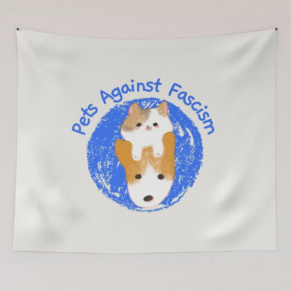 Item preview, Pets Against Fascism- Antifascist - Cat Dog Pet designed and sold by EvergreenRevolt.