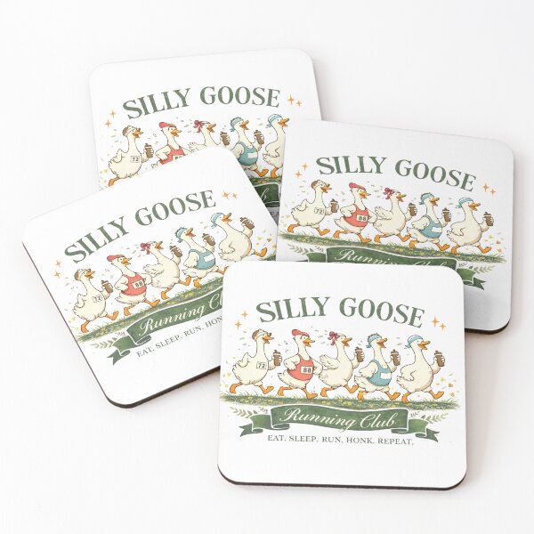 Item preview, Silly Goose Running Club – Colorful Fun Runner Geese Illustration designed and sold by smilup.