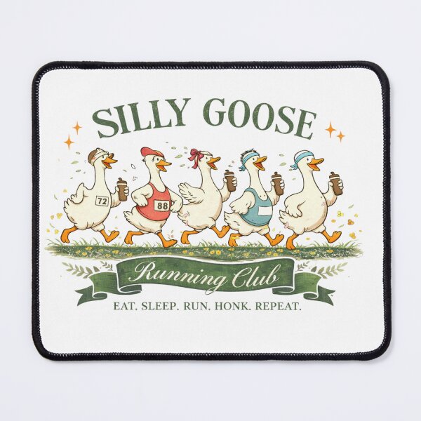 Item preview, Silly Goose Running Club – Colorful Fun Runner Geese Illustration designed and sold by smilup.