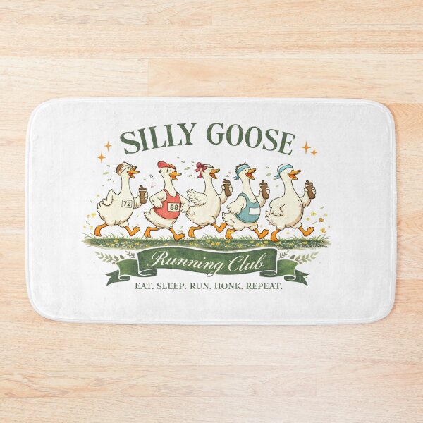 Item preview, Silly Goose Running Club – Colorful Fun Runner Geese Illustration designed and sold by smilup.