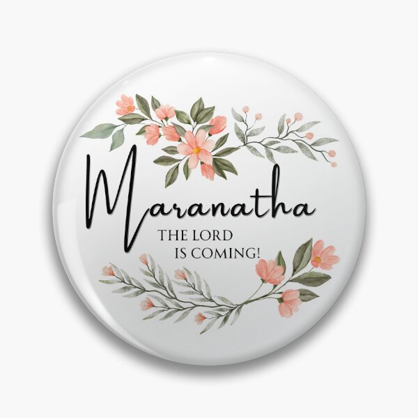Item preview, Maranatha - The Lord is Coming! Watercolor Floral Wreath Christian Art designed and sold by FruitfullyC.