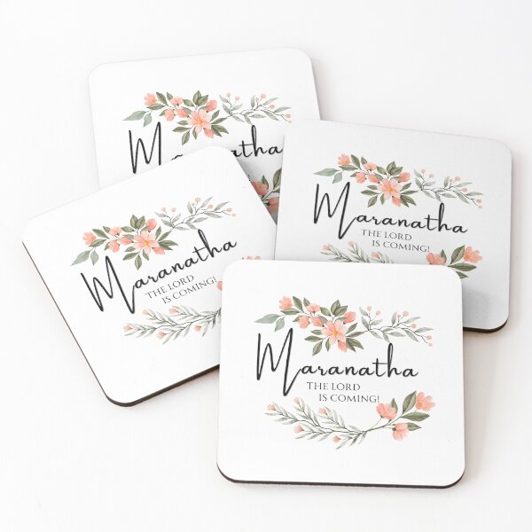 Item preview, Maranatha - The Lord is Coming! Watercolor Floral Wreath Christian Art designed and sold by FruitfullyC.