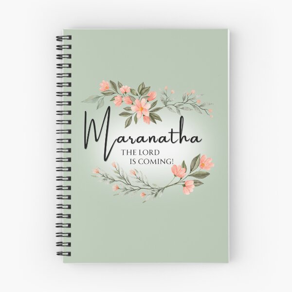 Item preview, Maranatha - The Lord is Coming! Watercolor Floral Wreath Christian Art designed and sold by FruitfullyC.
