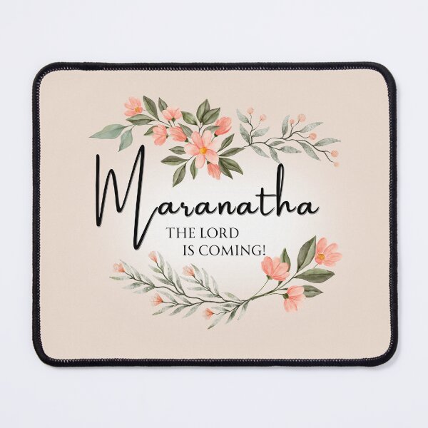Item preview, Maranatha - The Lord is Coming! Watercolor Floral Wreath Christian Art designed and sold by FruitfullyC.