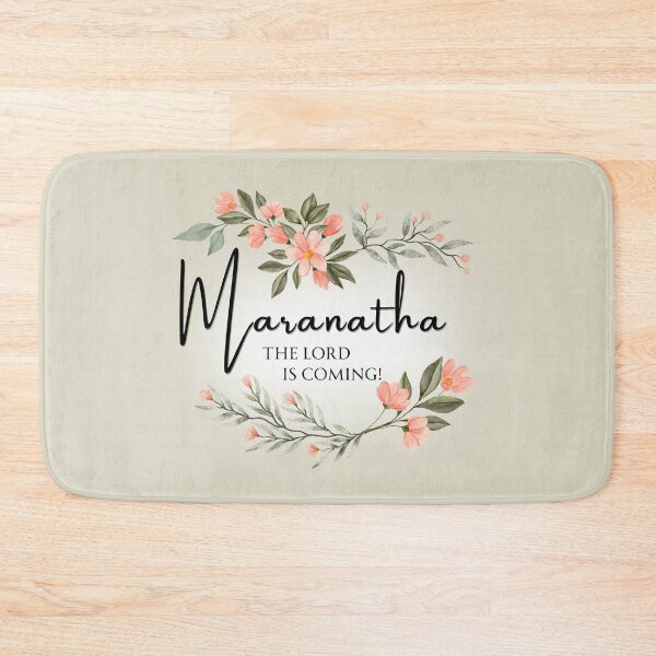 Item preview, Maranatha - The Lord is Coming! Watercolor Floral Wreath Christian Art designed and sold by FruitfullyC.