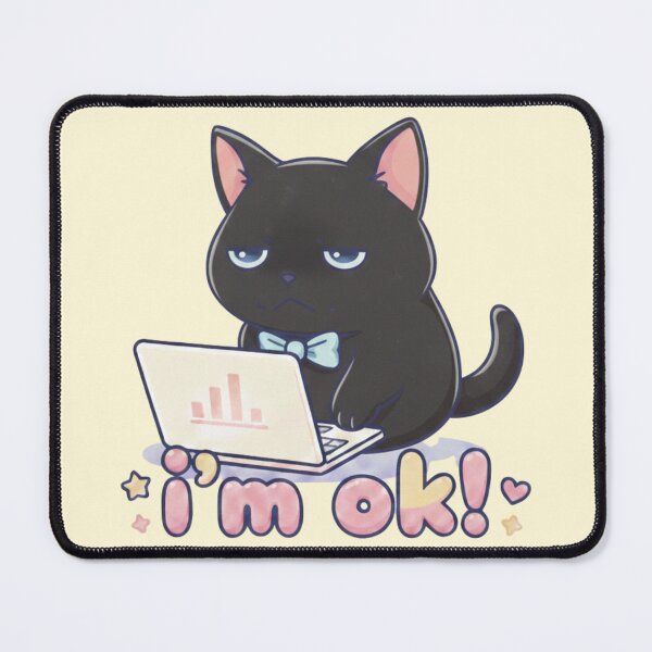 Item preview, Exhausted Black Cat - Overworked & Still OK designed and sold by Prints & Pulse.