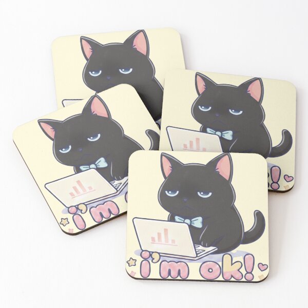 Item preview, Exhausted Black Cat - Overworked & Still OK designed and sold by Prints & Pulse.