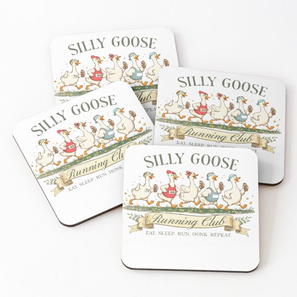 Item preview, Silly Goose Running Club – Colorful Fun Runner Geese Illustration designed and sold by smilup.