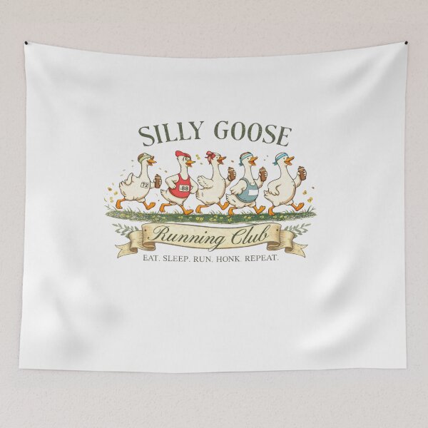 Item preview, Silly Goose Running Club – Colorful Fun Runner Geese Illustration designed and sold by smilup.