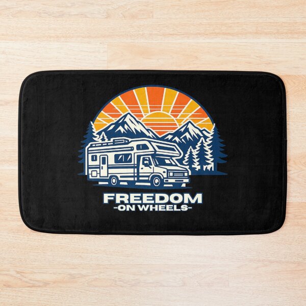 Item preview, Freedom on Wheels - Vintage Camper Adventure designed and sold by SouthVibeDesign.