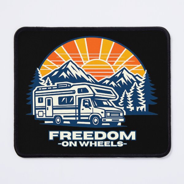 Item preview, Freedom on Wheels - Vintage Camper Adventure designed and sold by SouthVibeDesign.