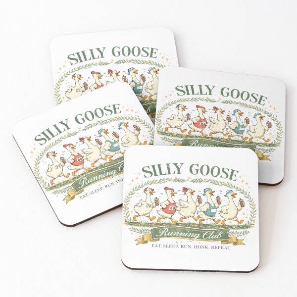 Item preview, Silly Goose Running Club – Colorful Fun Runner Geese Illustration designed and sold by smilup.