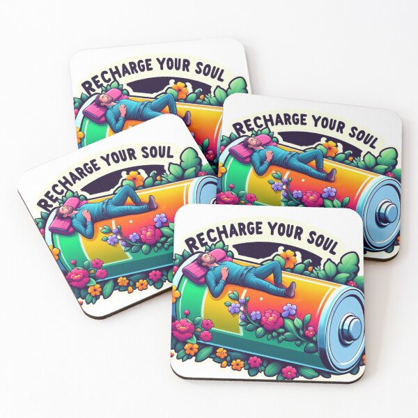 Item preview, Recharge Your Soul Self Care Battery Illustration designed and sold by Moulats.
